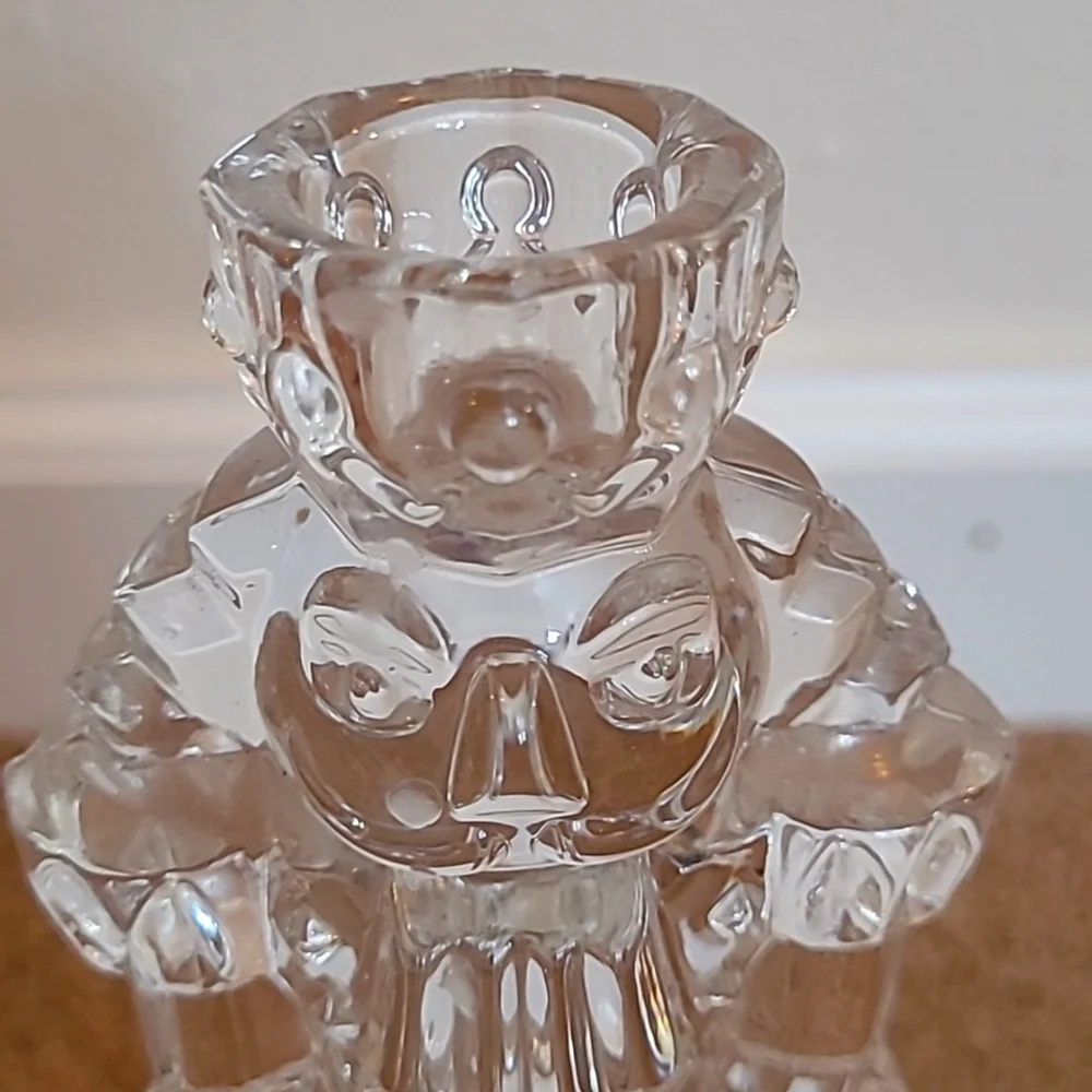 Vintage Crystal Nutcracker Single Candlestick - Picture 3 of 5